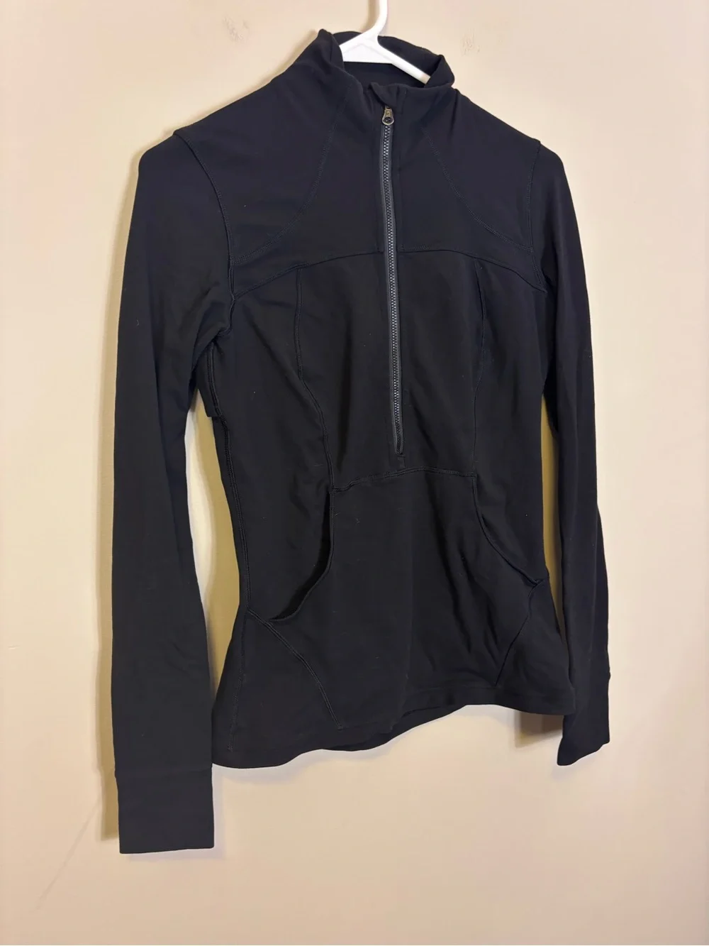 lululemon athletica Black Half-Zip Hoodie Sweatshirt with Front Pocket Women’s 6